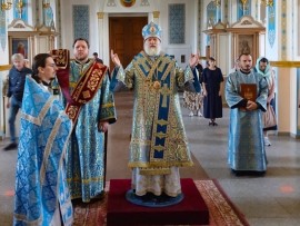 В праздник Успения Пресвятой Богородицы епископ Игнатий совершил Литургию в Никольском соборе Актобе
